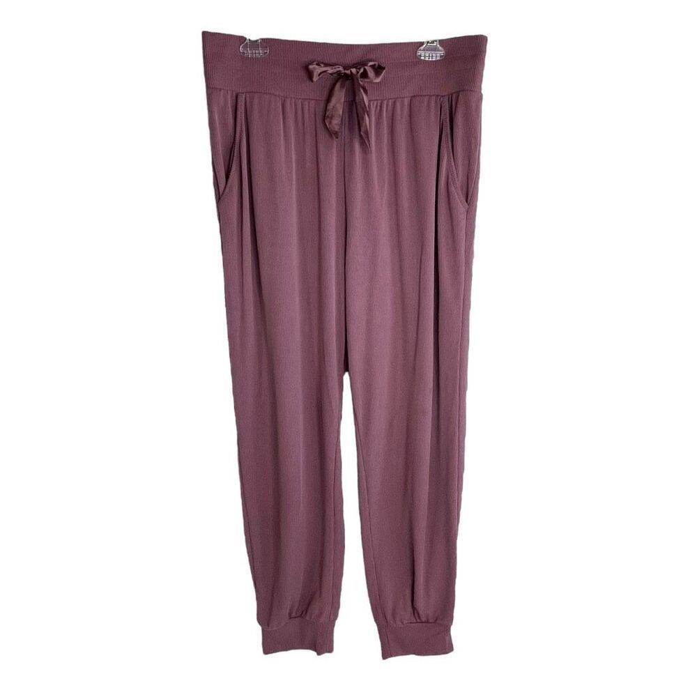 Victoria's Secret Womens Ribbed Drawstring Lounge Pants Dusty Rose Size Large